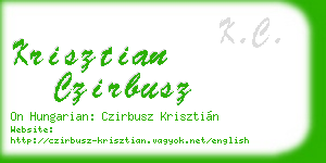 krisztian czirbusz business card