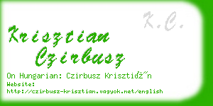 krisztian czirbusz business card